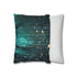 Rain Made of Binary Code (Edition II) — 40×40 Cushion Cover — Sofa & Living Room Lifestyle View