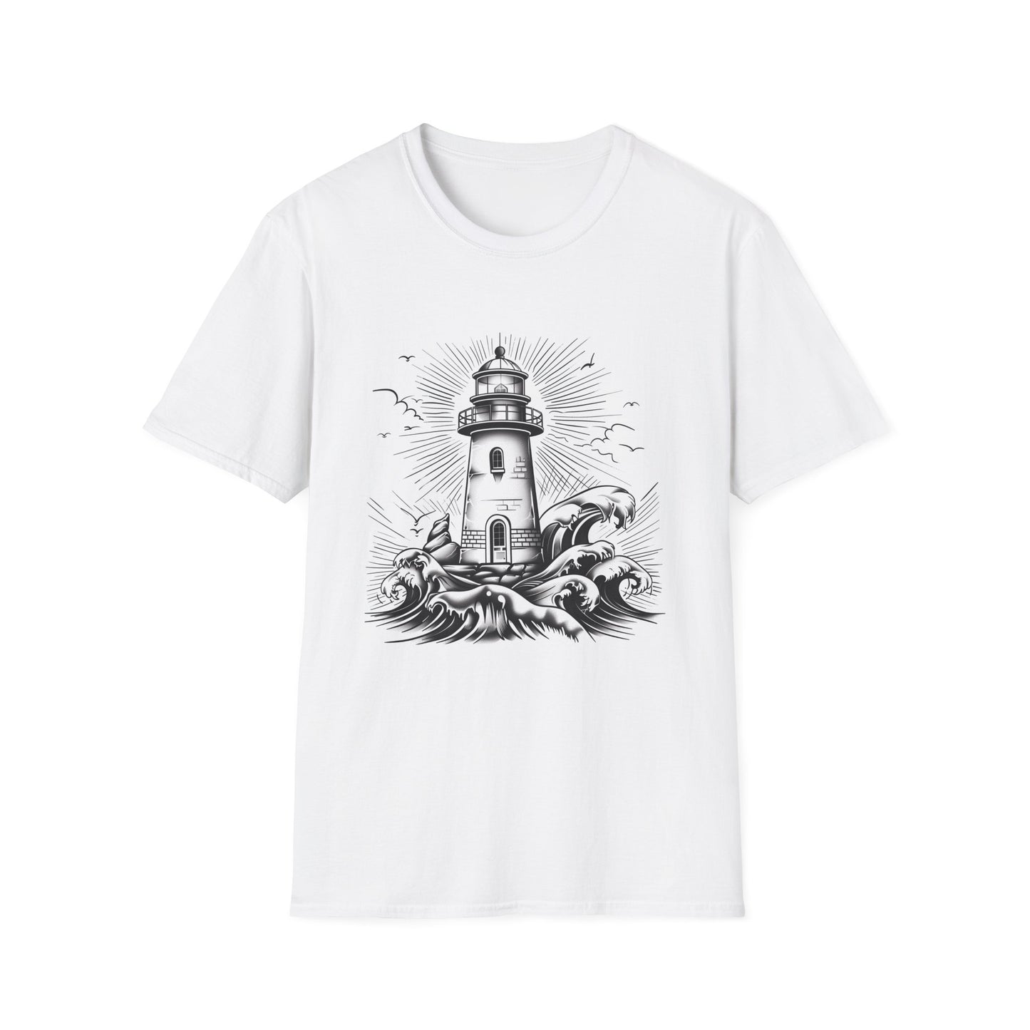 Coastal Sanctuary: A Hand-Drawn Lighthouse Journey