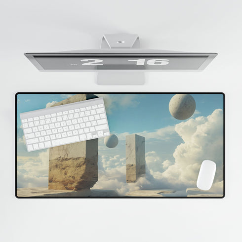 Surreal Dreamscape with Levitating Objects — XL & XXL Desk Mat — Product Detail View 5