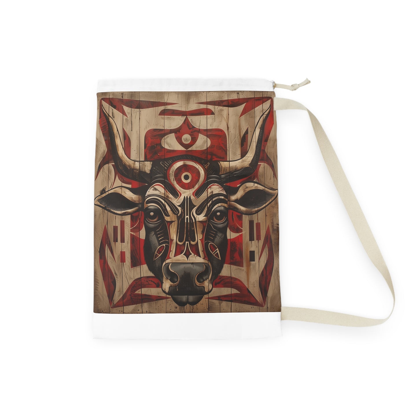 "Unique Tribal Totem Laundry Bag with Ancient Culture Inspired Designs for Stylish Laundry Day"