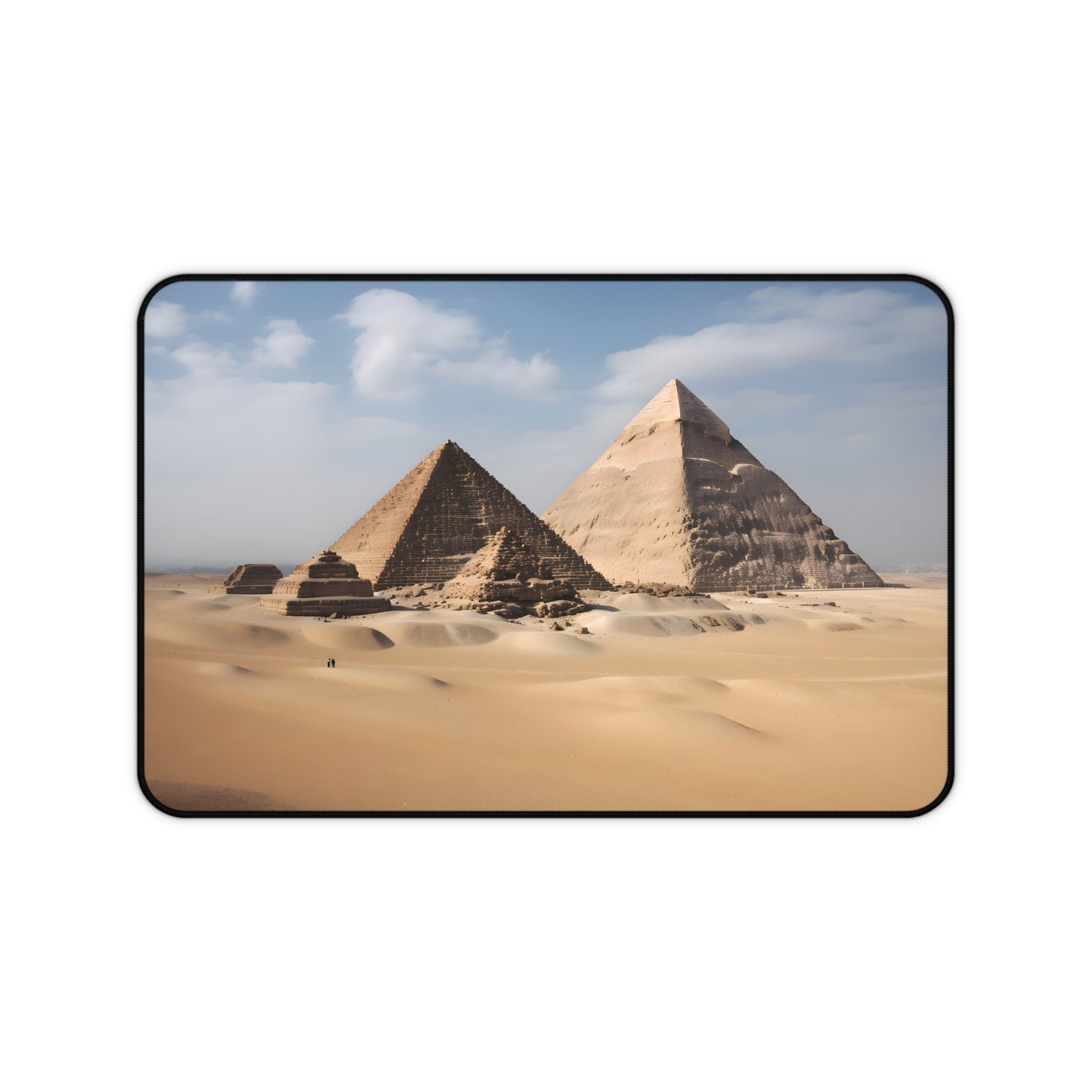 "Experience ancient Egypt with Giza Pyramid desk mat - exotic workspace essential"