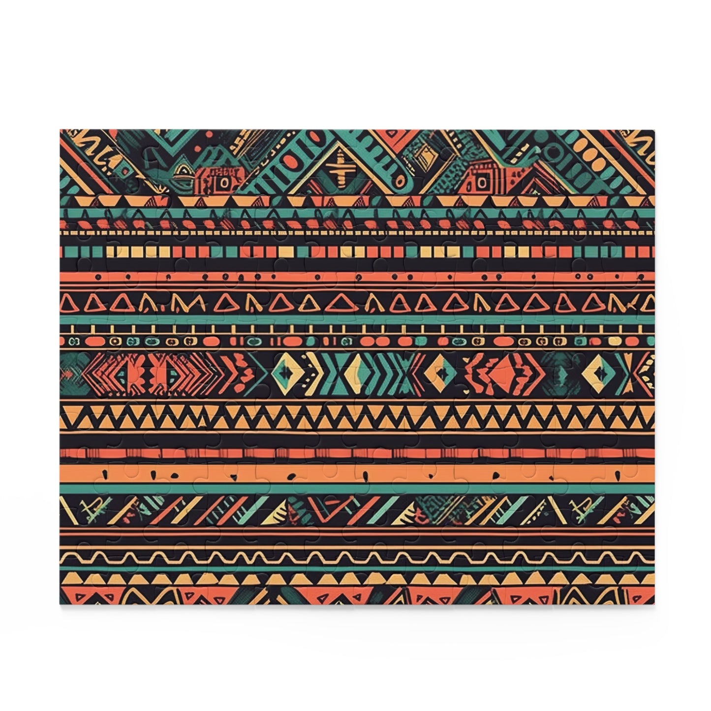 Vibrant Aztec Pattern Jigsaw Puzzle for History Buffs - Intricate Design Engages Puzzle Enthusiasts