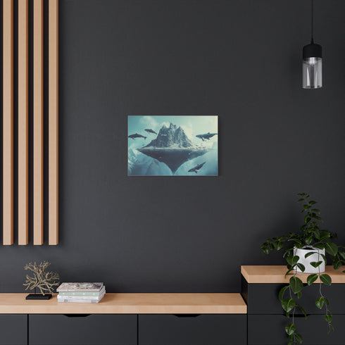 Floating Mountain Surrounded by Whales (Edition II) — Canvas Wall Art — Product Detail View 5