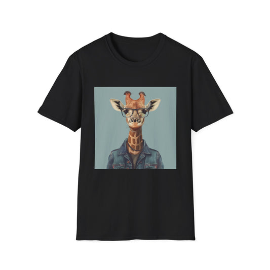 Spectacle Savvy: Hipster Giraffe T-Shirt | T-Shirt | DTG, Men's Clothing, Regular fit, T-Shirts, Unisex, Women's Clothing | Prints with Passion