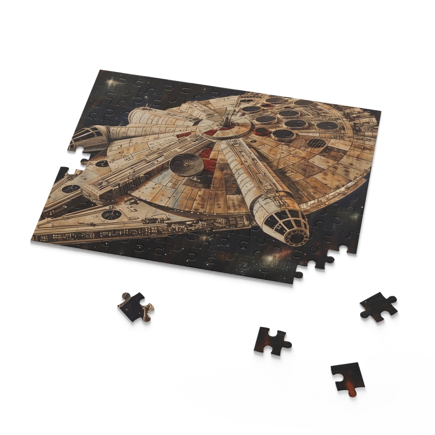 "Challenging Millennium Falcon Star Wars jigsaw puzzle with stunning artwork for fans"