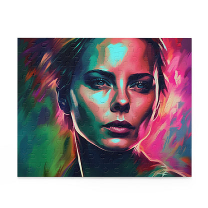 Charlize Theron Neon Watercolor Puzzle