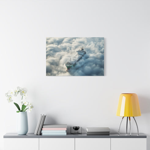 Ship Sailing Through Frozen Clouds — Canvas Wall Art — Product Detail View 7