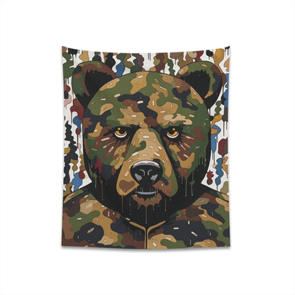 "Bape x Murakami Camo Tapestry: Vibrant Streetwear Art for Walls"