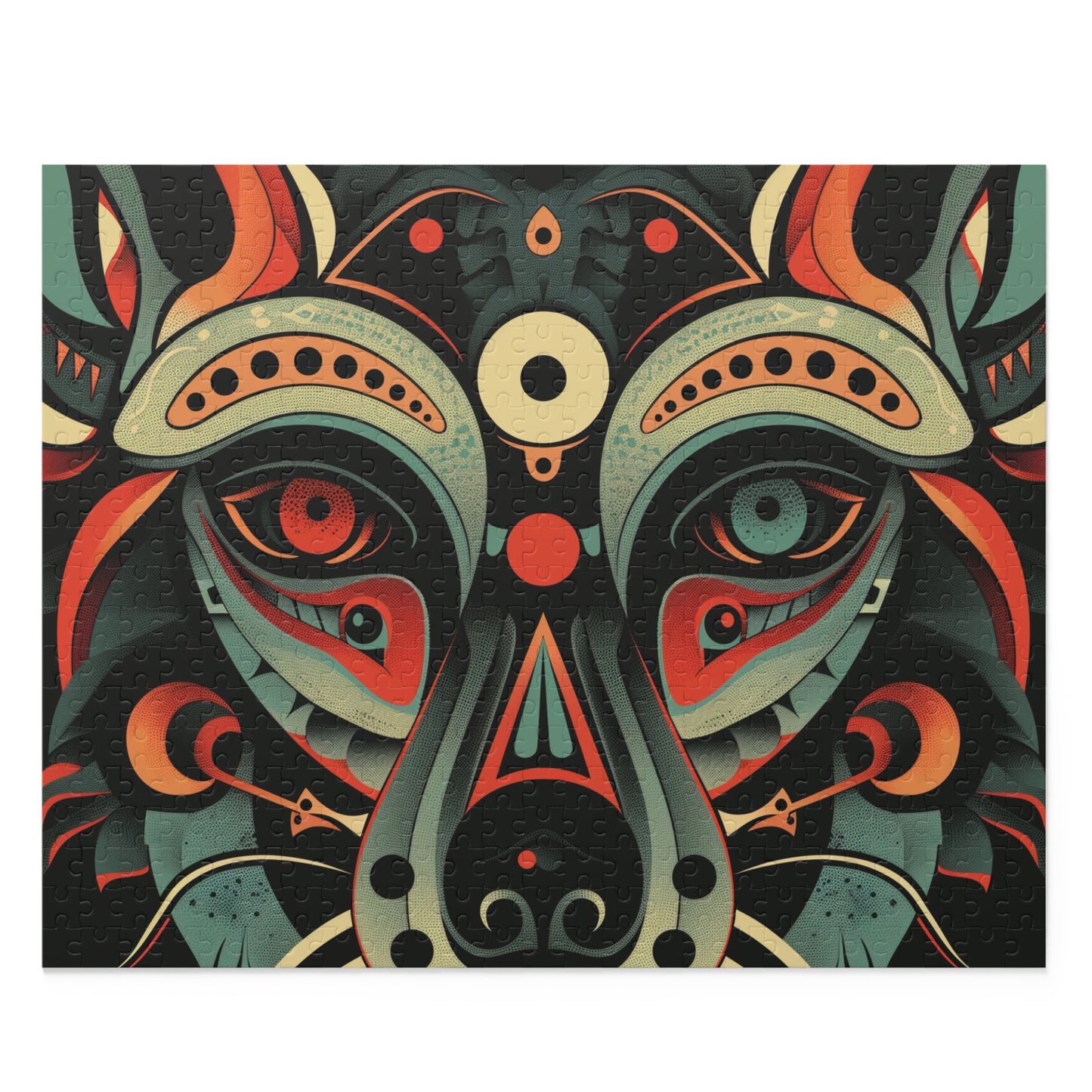 "Discover self and nature with Tribal Animal Totem Puzzle - intricate design jigsaw"