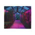 Space Garden in Glowing Greenhouse — Plush Fleece Throw Blanket — Draped Over Sofa & Bed Lifestyle View