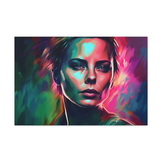 Neon Watercolor Charlize Theron Print on Canvas: genesis neon  rgb | Canvas | Art & Wall Decor, Canvas, Fall Picks, Hanging Hardware, Home & Living, Indoor, Top Spring Products, Valentine's Day promotion | Prints with Passion