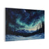 Aurora Lights over a Snowy Tundra — Canvas Wall Art — Side Profile & Stretched Corner Detail