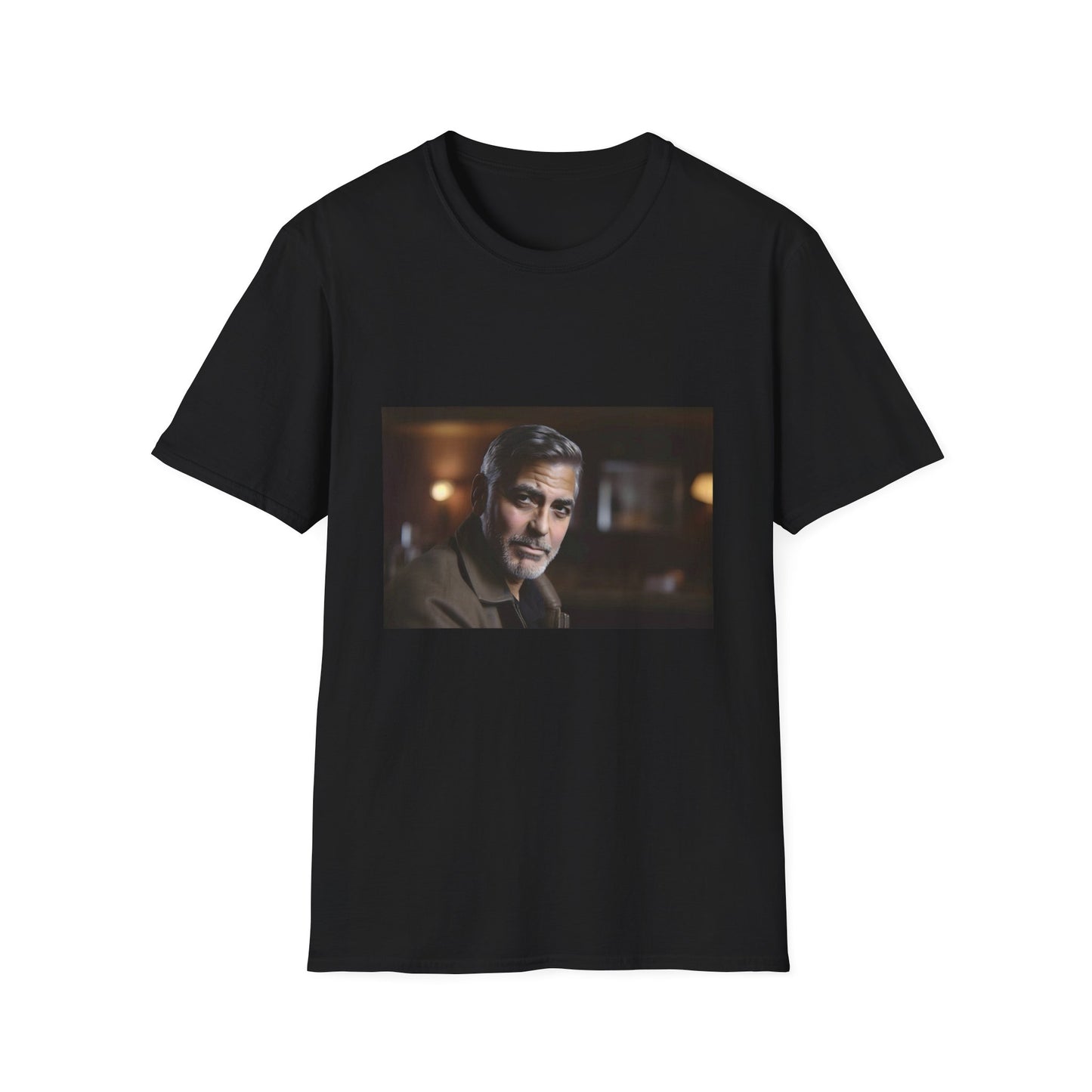 Charismatic Icon in Timeless Style | T-Shirt | Charismatic, Dashing, Debonair, George Clooney, Handsome man, Hollywood icon, Leading man, Movie star, Sophisticated, Suave | Prints with Passion