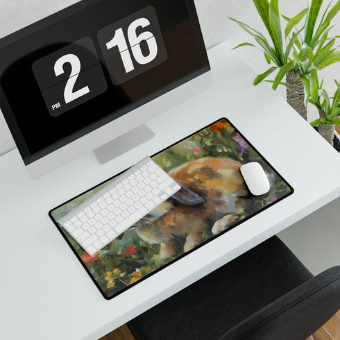 Cute Holland Lop Bunny Watercolor — XL & XXL Desk Mat — Product Detail View 7
