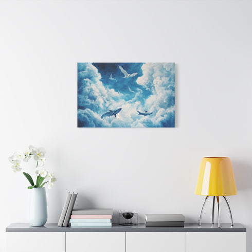 Sky Whales Grazing on Clouds — Canvas Wall Art — Product Detail View 7