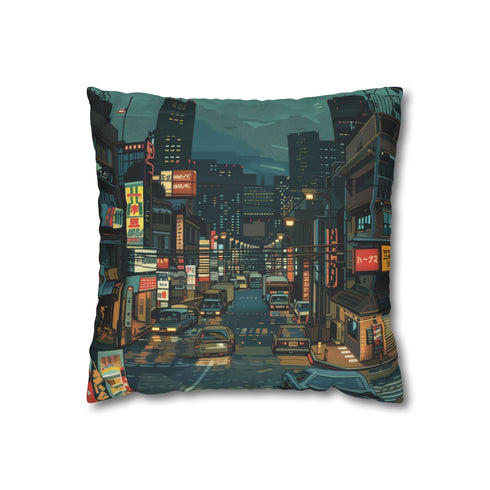 80s Retro Video Game Pixels Faux Suede Square Cushion Cover