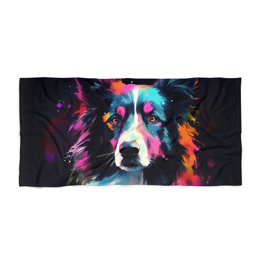 making it a must-have accessory for any dog lover. Keep dry and cozy with this soft and absorbent towel that is also easy to clean and care for. Show off your love for collies and the beach with this cute and functional beach towel.