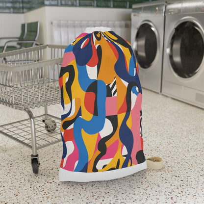 "Colorful Abstract Laundry Bag - Elevate Your Routine with Bright Seamless Pattern Design"