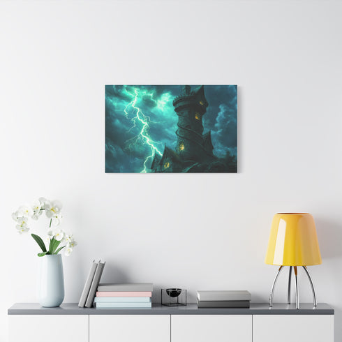 Tower Wrapped in Lightning Serpents — Canvas Wall Art — Product Detail View 7