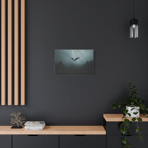 Lightning Dragon Flying Through Storm — Canvas Wall Art — Product Detail View 5