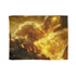 Golem of Glass & Gold Rising from Earth — Plush Fleece Throw Blanket — Full Flat Artwork View