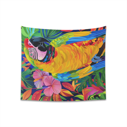 "Vibrant Parrot Tapestry - Tropical Home Decor - High-Quality Material - Perfect Gift - 34" x 40" - 57" x 57""