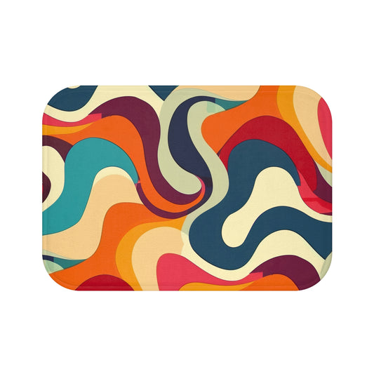 Wave-licious Retro Bath Mat | Bath Mats | Bath, Bathroom, Home & Living, Indoor, Sublimation | Prints with Passion