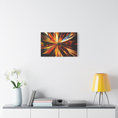 Geometric Starburst Explosion — Canvas Wall Art — Kiln-Dried Pine Frame & Ready-to-Hang Back View