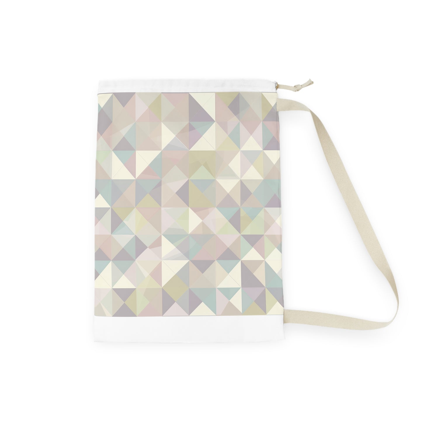 "Pastel Geometrics Laundry Bag - Modern seamless pattern, soft colors, stylish organization"