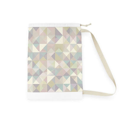 "Pastel Geometrics Laundry Bag - Modern seamless pattern, soft colors, stylish organization"