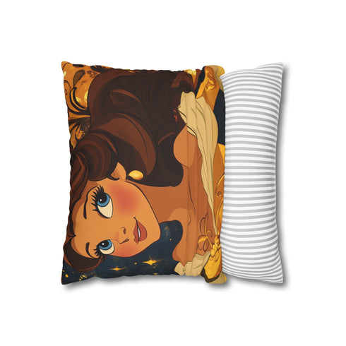 Belle Beauty and the Beast Double-Sided Square Cushion Cover