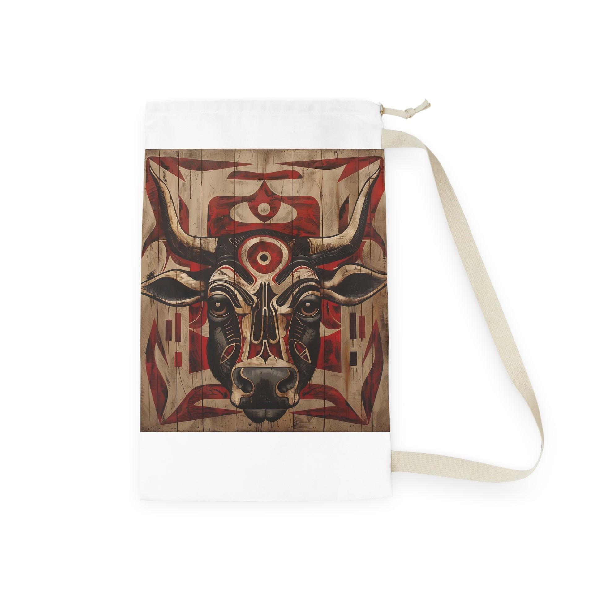 "Tribal animal totem laundry bag with unique ancient culture designs"