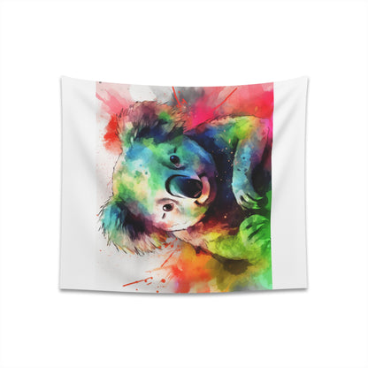 "Adorable Koala Dreams Watercolor Tapestry: High-Quality, Comfortable, and Stylish Decor for All Seasons - Perfect Gift - Available in 34x40" or 57x57" Sizes"