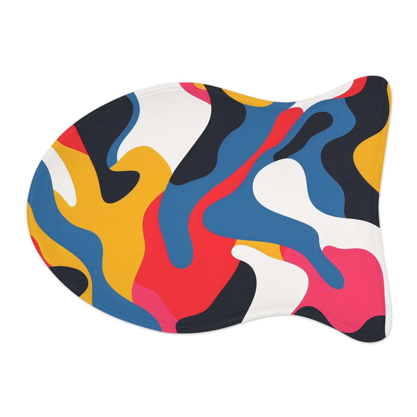 Abstract Pet Feeding Mat: Bold & Bright