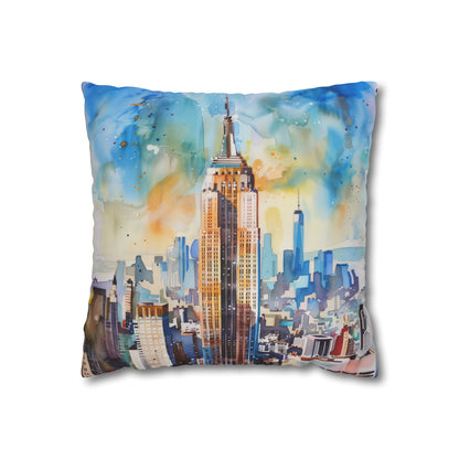 Empire State Watercolor Dreams Pillowcase | Pillow Cases | All Over Print, AOP, Bed, Bedding, Home & Living, Indoor, Pillow Case, Pillow Covers, Pillows & Covers, Sublimation | Prints with Passion