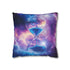 Floating Hourglass in Cosmic Nebula (Edition II) — 40×40 Cushion Cover — Front 40×40 cm Square Cushion View