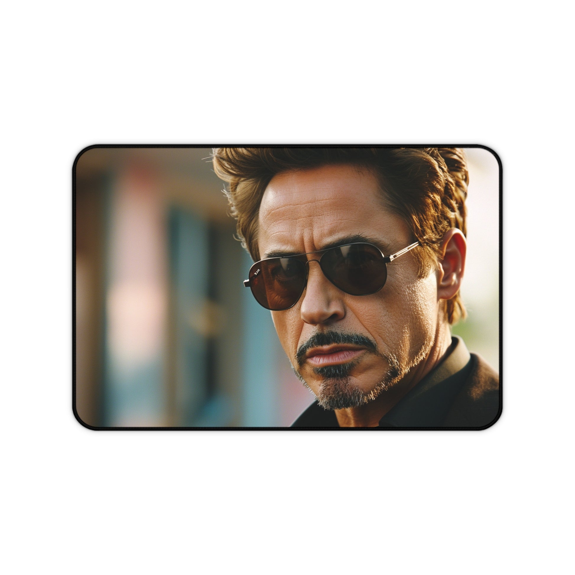 RDJ Sunglasses Desk Mat - Elevate your workspace with this sleek desk accessory inspired by Robert Downey Jr.'s iconic shades. Stylish and practical!