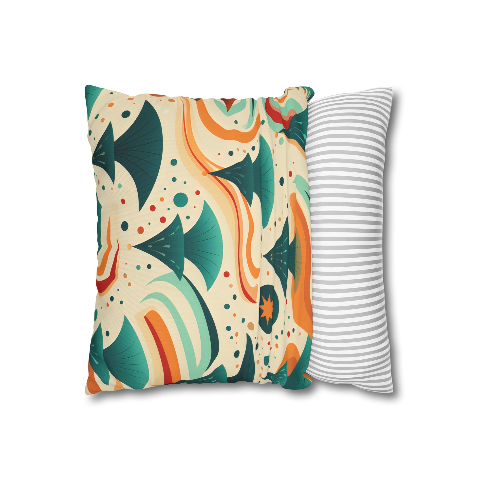 "Stylish Groovy Marine Vibes Pillowcase - High-quality and colorful 70s inspired pattern, perfect for all seasons. Ideal gift!"