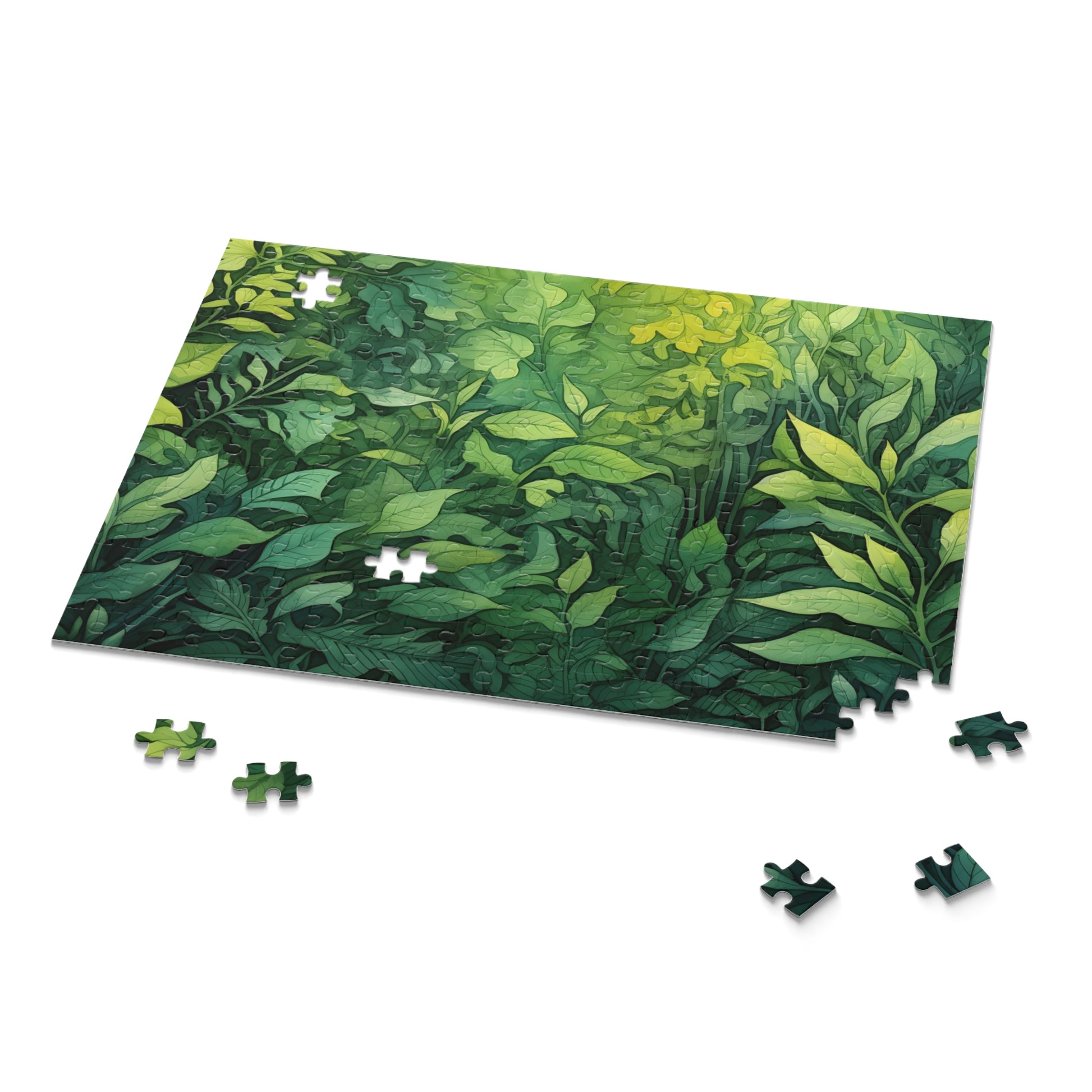 "Summer foliage texture wonderland jigsaw puzzle with vibrant watercolor details"