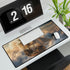 Steampunk Airship Sailing Through Clouds — XL & XXL Desk Mat — 3mm Non-Slip Natural Rubber Base Detail