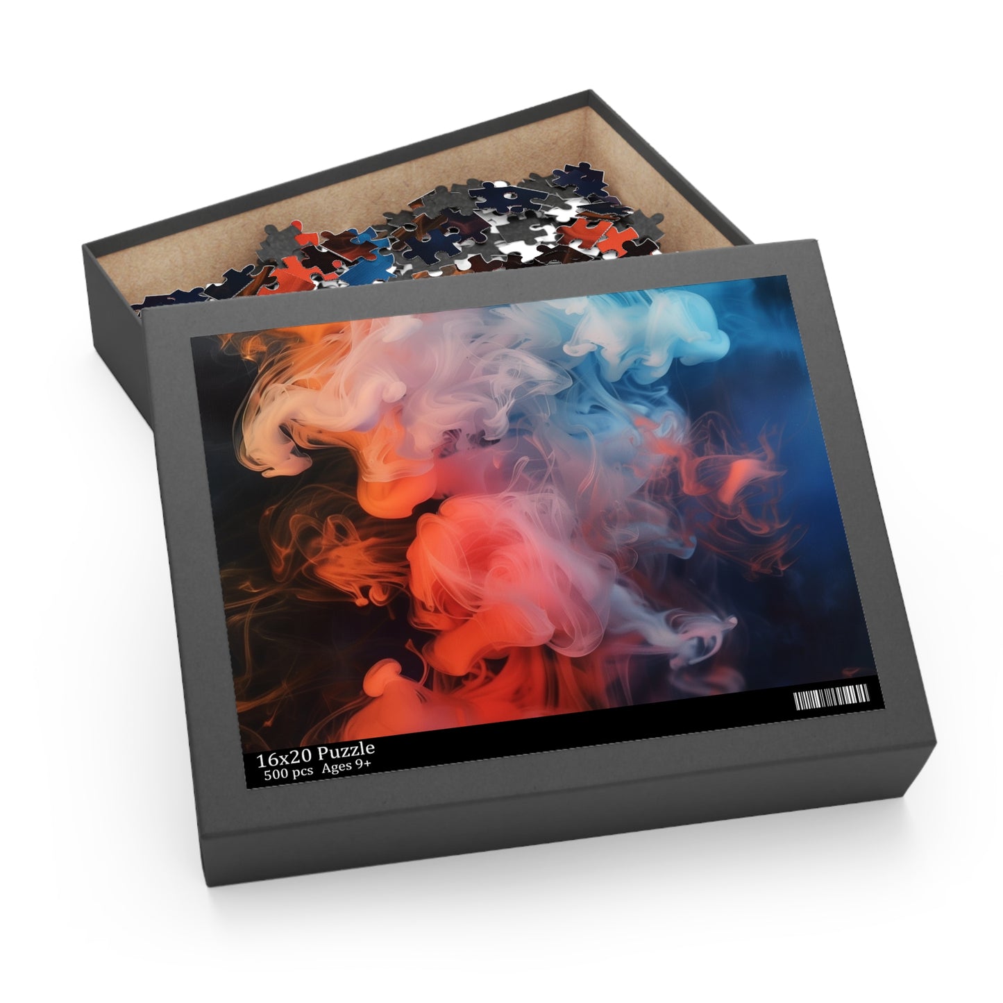 Vibrant abstract smoke art jigsaw puzzle for art lovers and enthusiasts