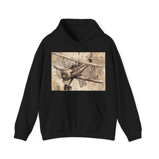 Flight Path of Dreams: A Vintage Airplanes Legacy Hoodie | Hoodies | DTG, Hoodies, Men's Clothing, Regular fit, Unisex, Women's Clothing | Prints with Passion