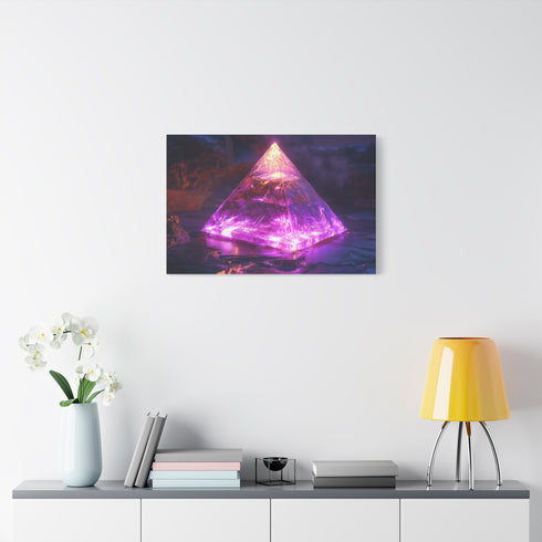 Pyramid Glowing with Magnetic Field — Canvas Wall Art — Product Detail View 7