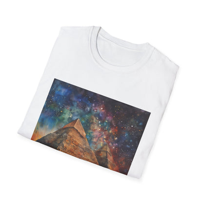 ## Timeless Treasures: The Egyptian Pyramids Watercolor T-shirt