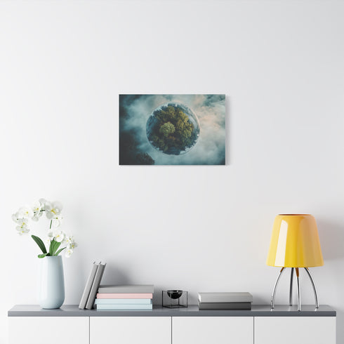 Dream Forest Growing Inside Planet — Canvas Wall Art — Kiln-Dried Pine Frame & Ready-to-Hang Back View