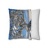Mechanical Tree in Metallic Desert — 40×40 Cushion Cover — Sofa & Living Room Lifestyle View