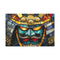 Stained Glass Samurai Mask — Canvas Wall Art — Front Gallery-Wrapped Canvas View