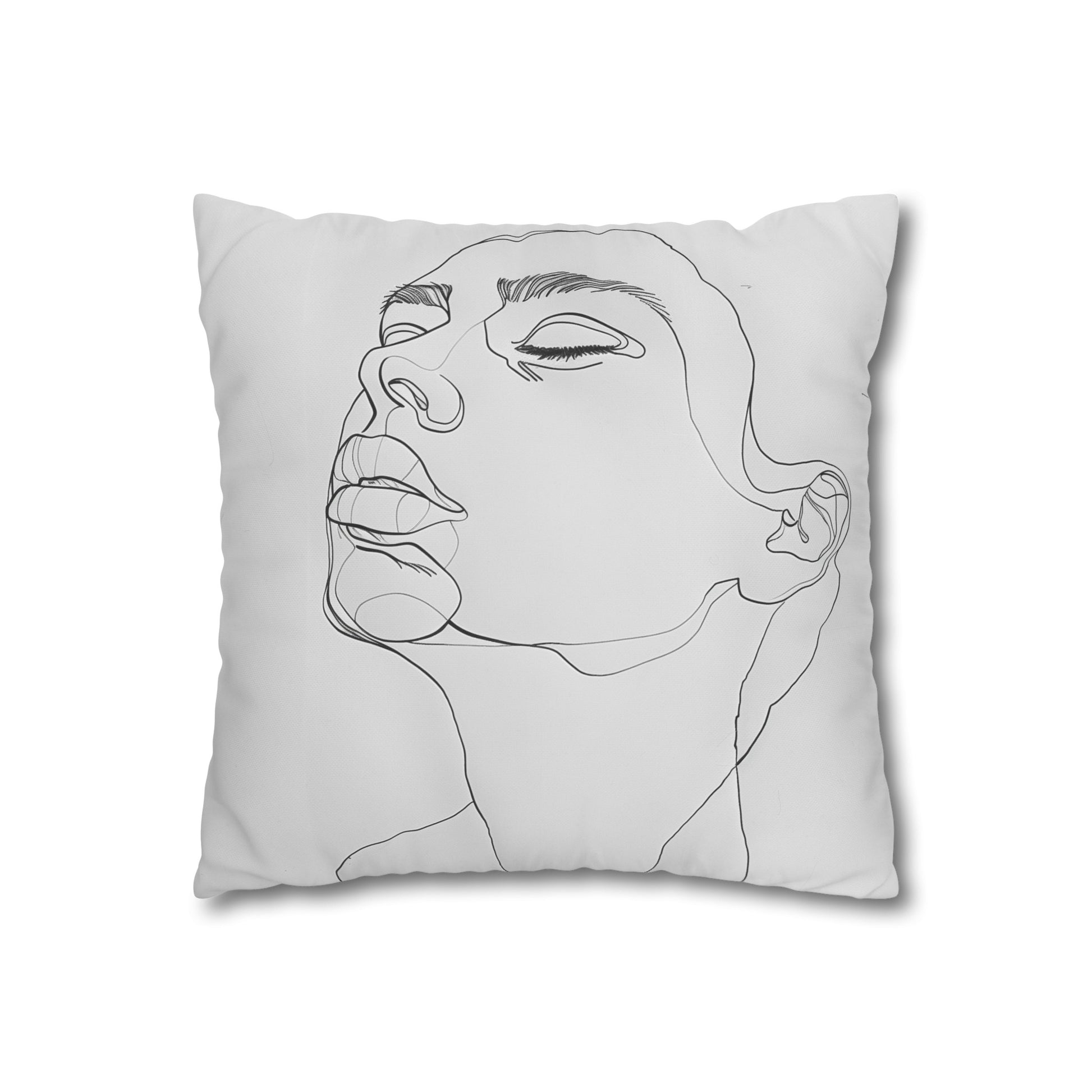 "Abstract Visage Pillowcase - Minimalist design with captivating face art for modern serenity"