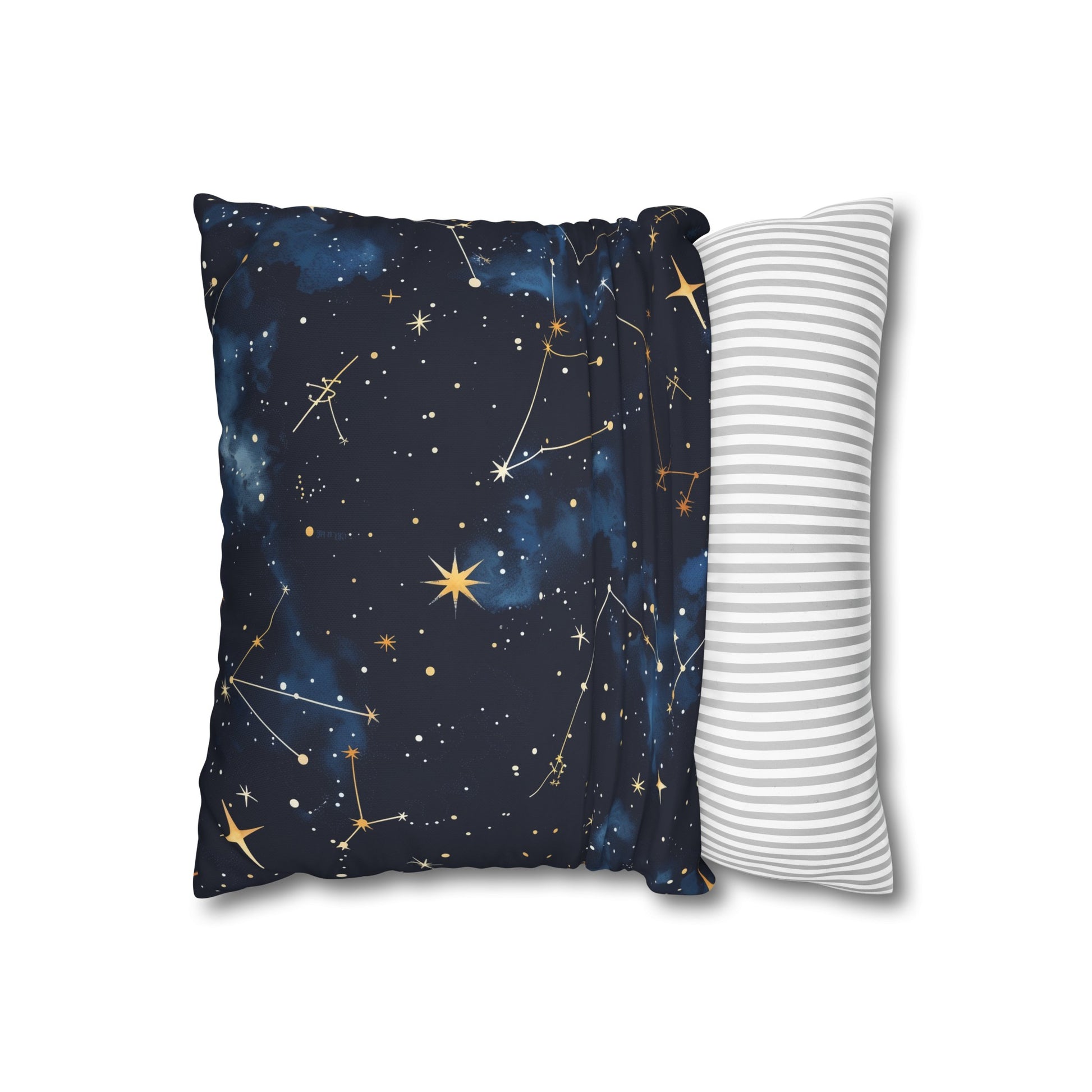 "Transform your bedroom into a dreamy galaxy with our Starry Night Pillowcase featuring a constellation stars pattern"