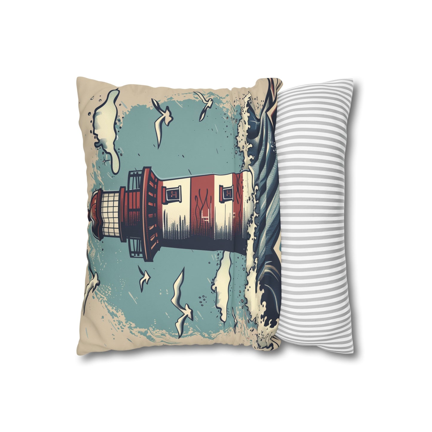 "Serene lighthouse pillowcase for peaceful slumber - High-quality, comfortable, and stylish. Great gift for all seasons. Shop now!"